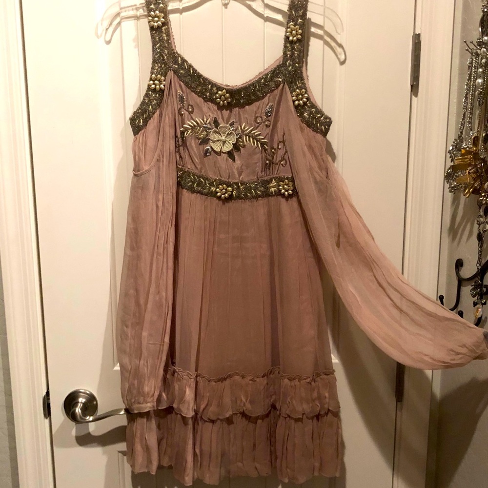 CUSTOM hand beaded dress| Iceland Fashion Week NWT